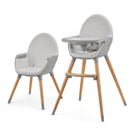 KINDERKRAFT - Dětská jídelní židle FINI2 buk/šedá