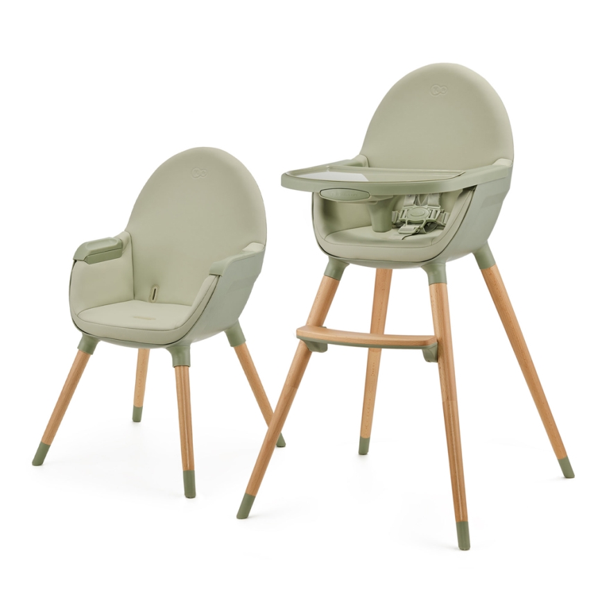 KINDERKRAFT - Dětská jídelní židle FINI2 buk/zelená
