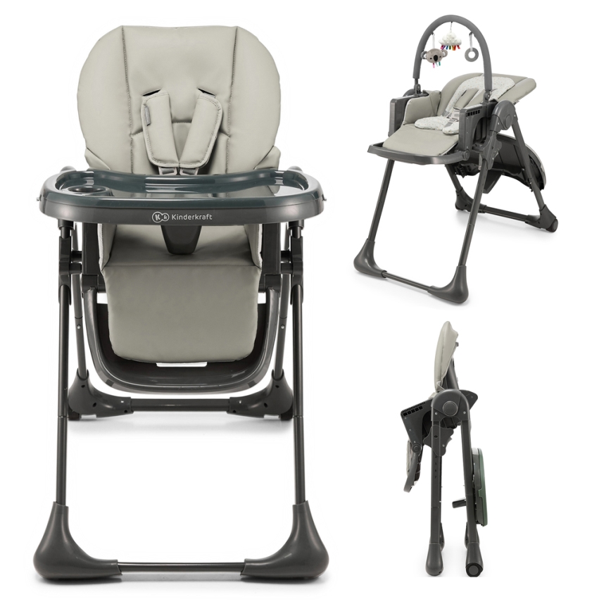 KINDERKRAFT - Dětská jídelní židle TUMMIE šedá