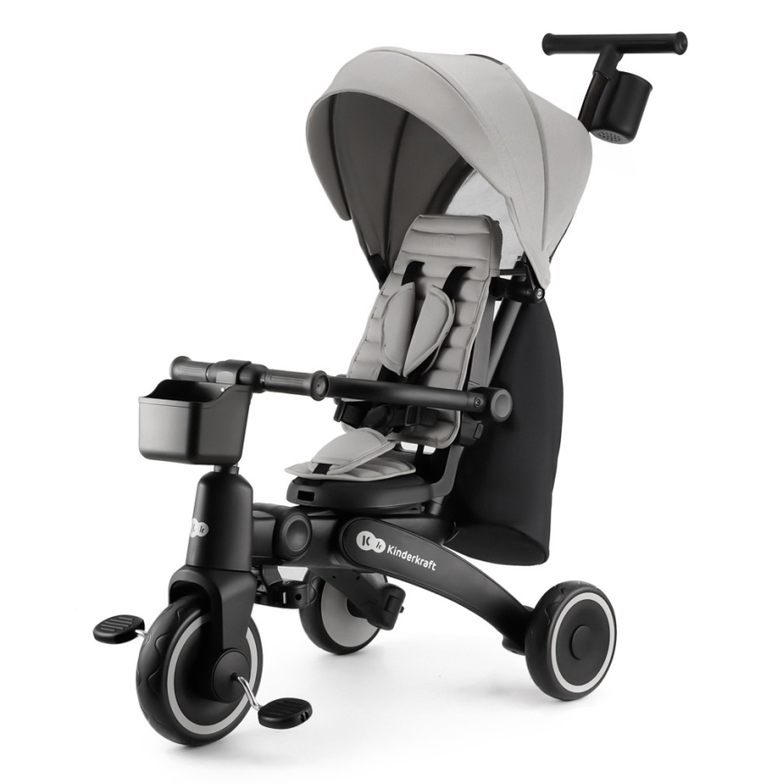 KINDERKRAFT - Dětská tříkolka 4v1 JAZZ 2 šedá