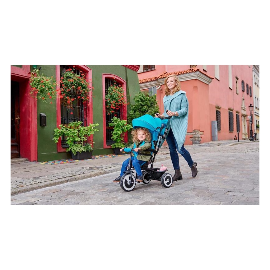 KINDERKRAFT - Dětská tříkolka ASTON tyrkysová
