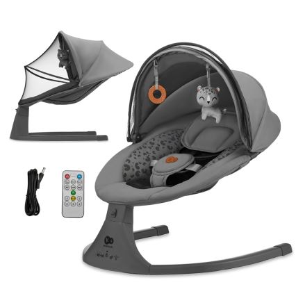 KINDERKRAFT - Dětské houpátko s melodií 2v1 LUMI 4xAAA tmavě šedá