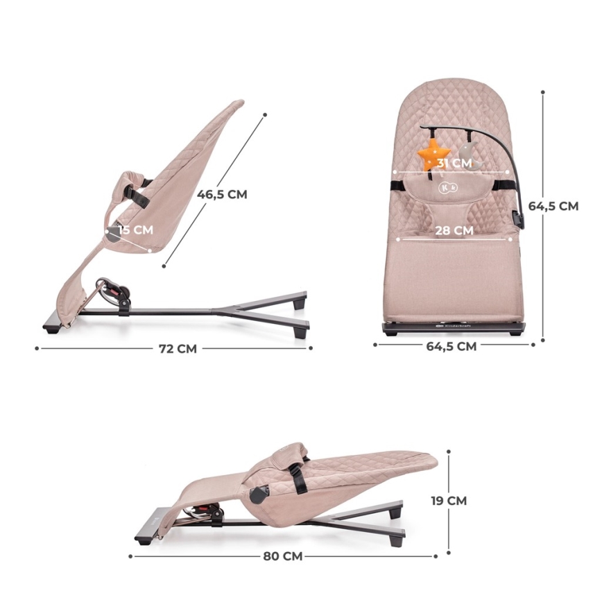 KINDERKRAFT - Dětské lehátko MIMI béžová