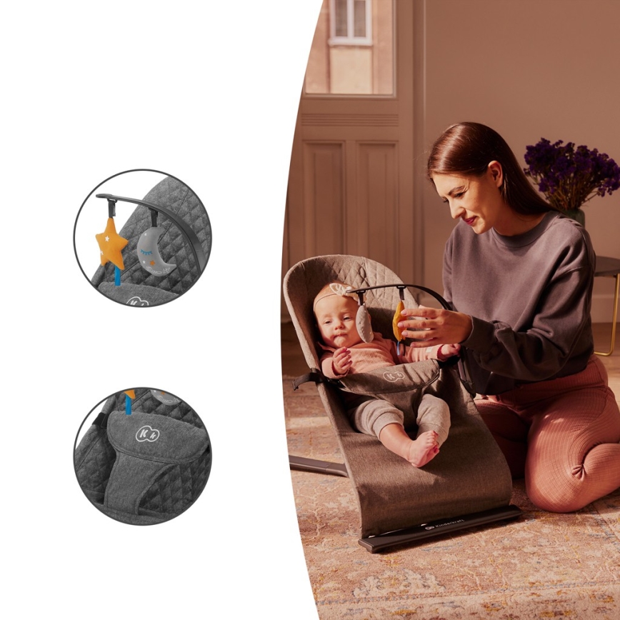 KINDERKRAFT - Dětské lehátko MIMI šedá