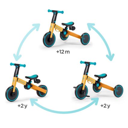 KINDERKRAFT - Dětské odrážedlo 3v1 4TRIKE žlutá/tyrkysová