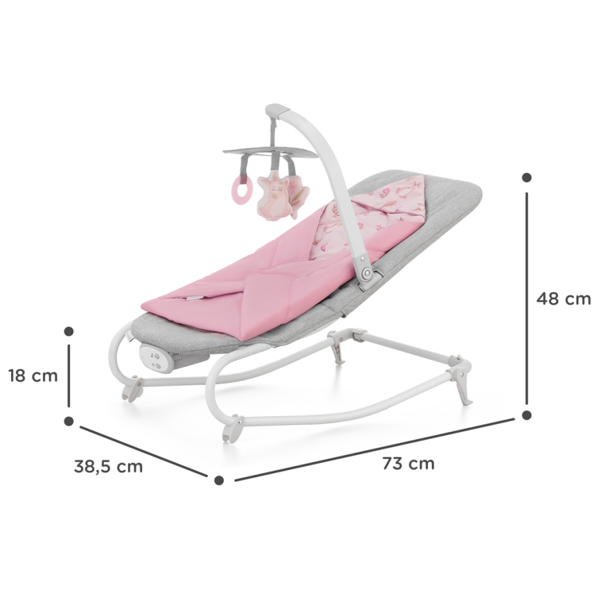 KINDERKRAFT - Dětské vibrující houpátko s melodií FELIO 2 růžová