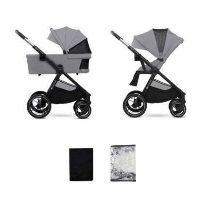 KINDERKRAFT - Kombinovaný kočárek 2v1 NEA 2 Platinum grey