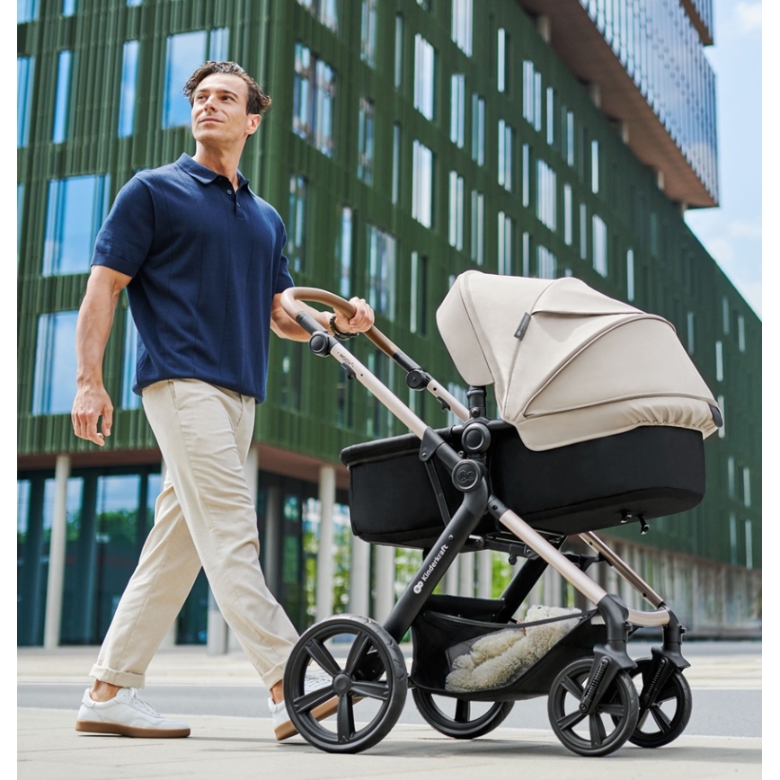 KINDERKRAFT - Kombinovaný kočárek 3v1 MOOV 2 AIR Moonlight grey + autosedačka MINK PRO