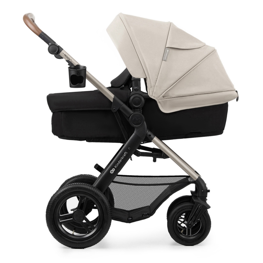 KINDERKRAFT - Kombinovaný kočárek 3v1 MOOV 2 AIR Moonlight grey + autosedačka MINK PRO