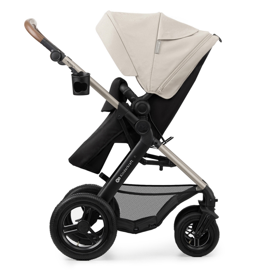 KINDERKRAFT - Kombinovaný kočárek 3v1 MOOV 2 AIR Moonlight grey + autosedačka MINK PRO