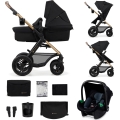 KINDERKRAFT - Kombinovaný kočárek 3v1 MOOV 2 AIR Pure black + autosedačka MINK PRO