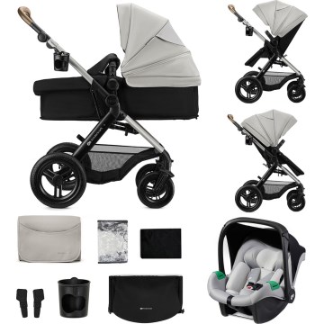 KINDERKRAFT - Kombinovaný kočárek 3v1 MOOV 2 XL Air Grey