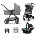 KINDERKRAFT - Kombinovaný kočárek 3v1 NEWLY Moonlight grey  + autosedačka MINK PRO