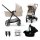 KINDERKRAFT - Kombinovaný kočárek 3v1 NEWLY Sand beige + autosedačka MINK PRO