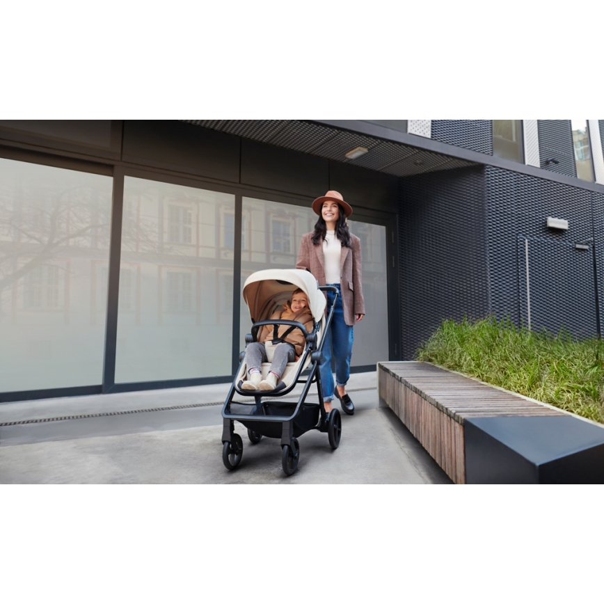 KINDERKRAFT - Kombinovaný kočárek 3v1 NEWLY Sand beige + autosedačka MINK PRO