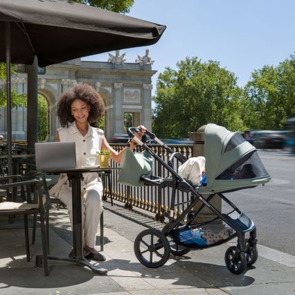 KINDERKRAFT - Kombinovaný kočárek 3v1 PRIME 3 Dark Green