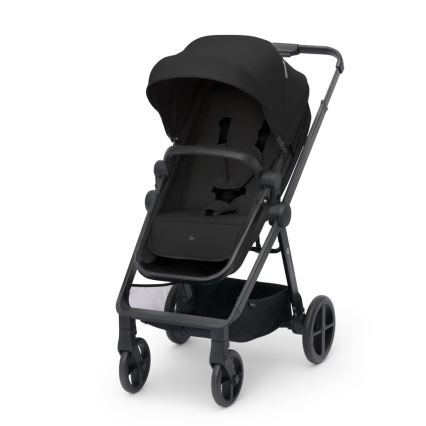 KINDERKRAFT - Kombinovaný kočárek 4v1 NEWLY Classic black + autosedačka MINK PRO se základnou ISOFIX