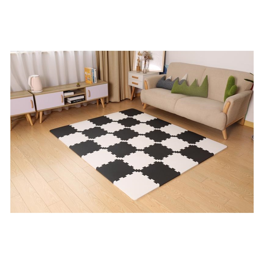KINDERKRAFT - Pěnové puzzle LUNO 30ks černá/bílá