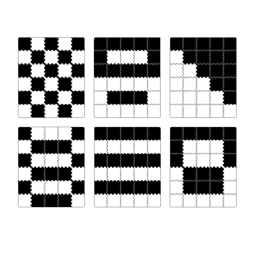 KINDERKRAFT - Pěnové puzzle LUNO 30ks černá/bílá