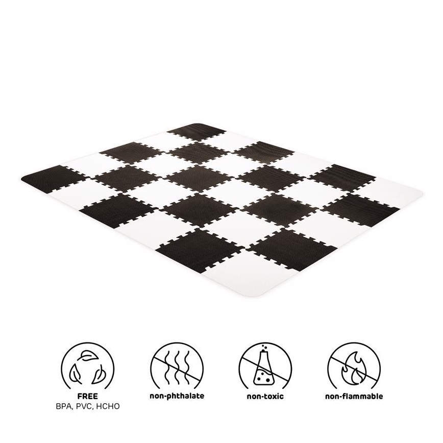 KINDERKRAFT - Pěnové puzzle LUNO 30ks černá/bílá
