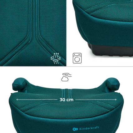 KINDERKRAFT - Podsedák do auta I-BOOST 2 PRO i-Size 125–150 cm tyrkysová