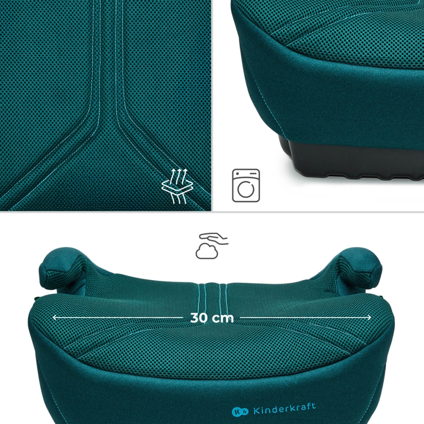 KINDERKRAFT - Podsedák do auta I-BOOST 2 PRO i-Size 125–150 cm tyrkysová