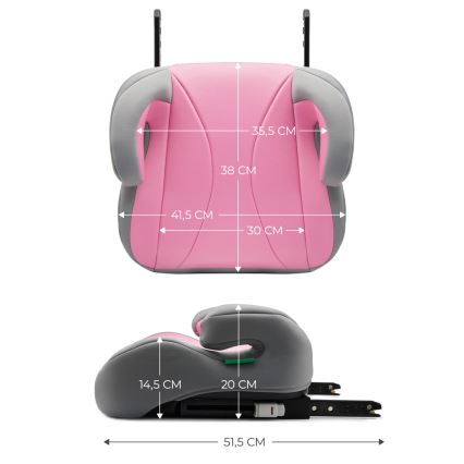 KINDERKRAFT - Podsedák do auta I-BOOST i-Size 135-150 cm růžová