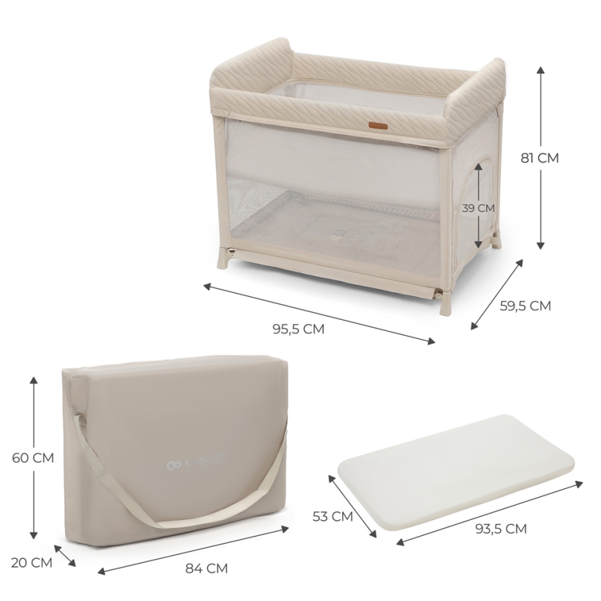 KINDERKRAFT SELECT - Cestovní postýlka MOON DREAM béžová