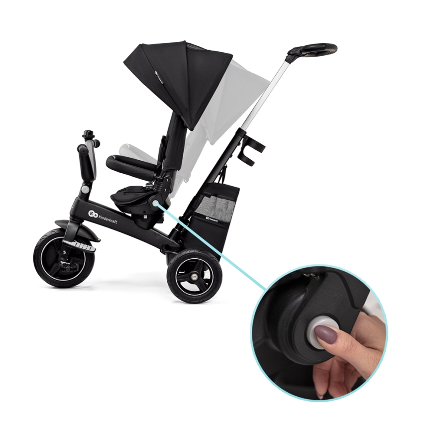 KINDERKRAFT SELECT - Dětská tříkolka 5v1 EASYTWIST Premium černá