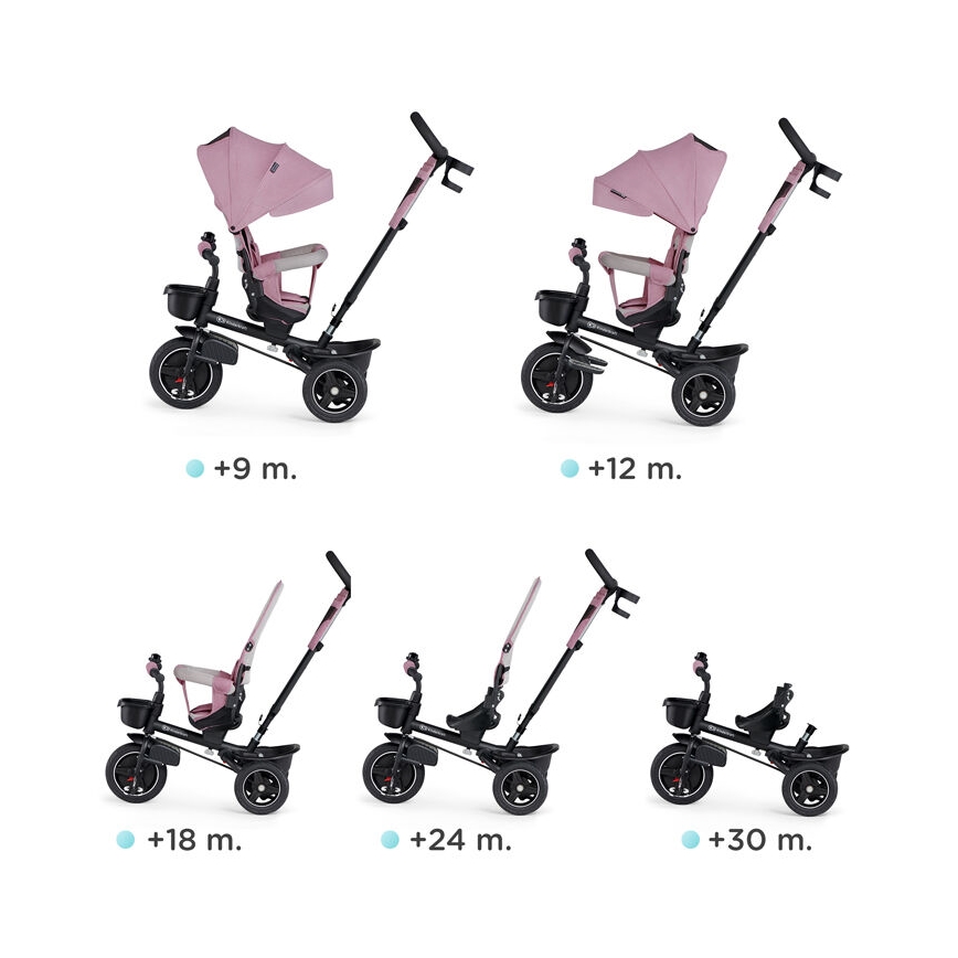 KINDERKRAFT - Dětská tříkolka 5v1 SPINSTEP růžová
