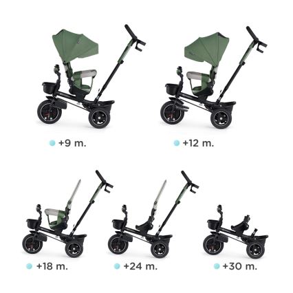 KINDERKRAFT SELECT - Dětská tříkolka SPINSTEP Premium zelená