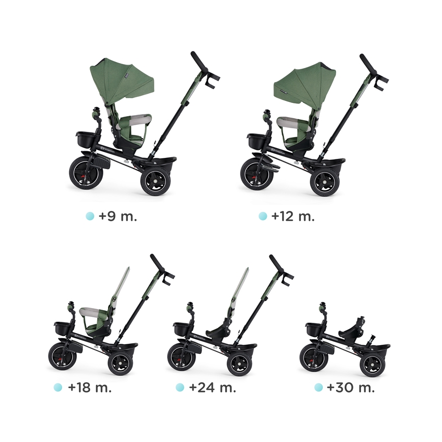KINDERKRAFT SELECT - Dětská tříkolka SPINSTEP Premium zelená