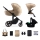 KINDERKRAFT SELECT - Kombinovaný kočárek 3v1 PRIME 2 Premium Sandrose beige + autosedačka