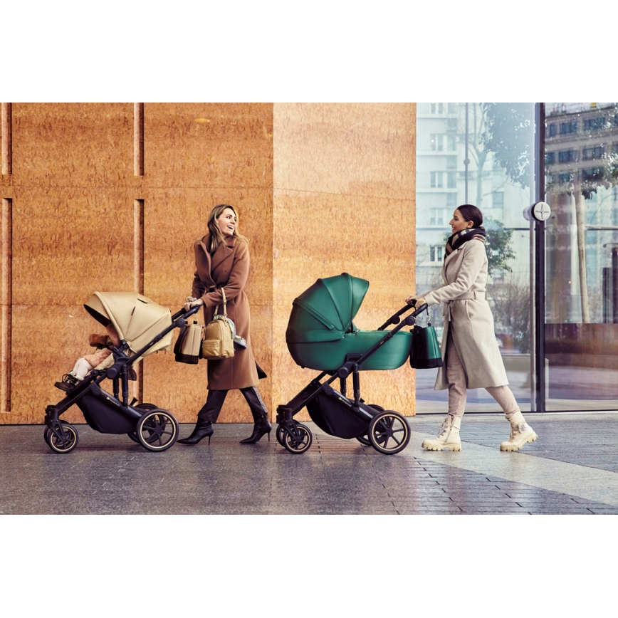 KINDERKRAFT SELECT - Kombinovaný kočárek 3v1 PRIME 2 Premium Sandrose beige + autosedačka