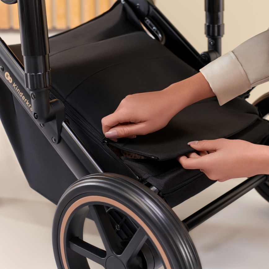 KINDERKRAFT SELECT - Kombinovaný kočárek 3v1 PRIME 2 Premium Sandrose beige + autosedačka