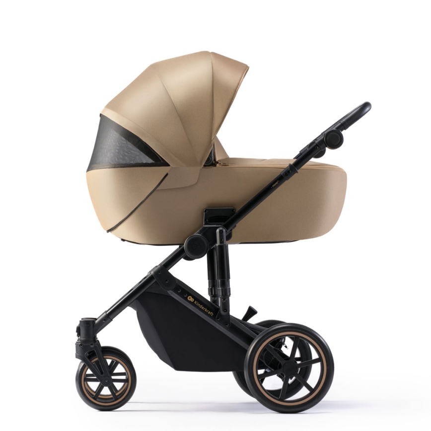 KINDERKRAFT SELECT - Kombinovaný kočárek 3v1 PRIME 2 Premium Sandrose beige + autosedačka