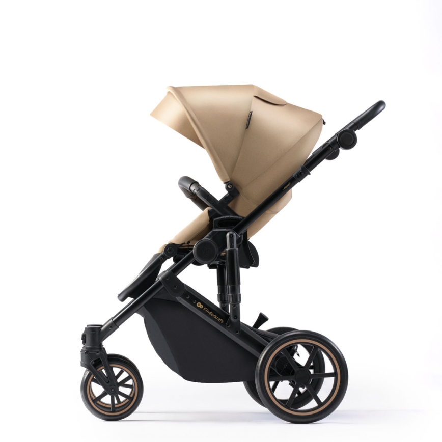 KINDERKRAFT SELECT - Kombinovaný kočárek 3v1 PRIME 2 Premium Sandrose beige + autosedačka
