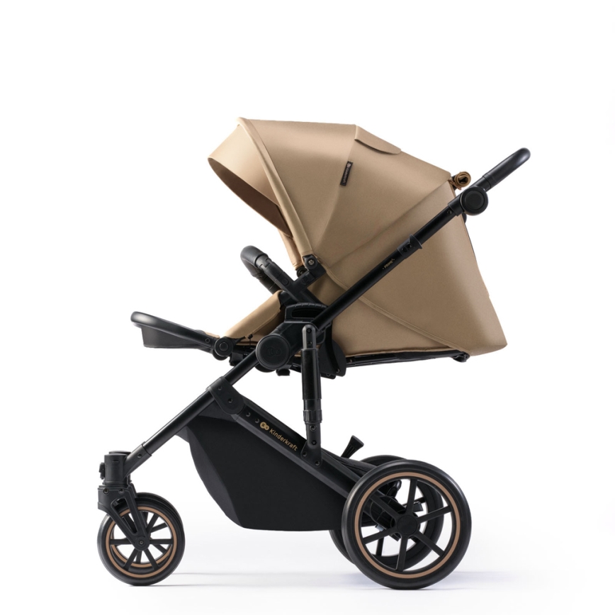 KINDERKRAFT SELECT - Kombinovaný kočárek 3v1 PRIME 2 Premium Sandrose beige + autosedačka