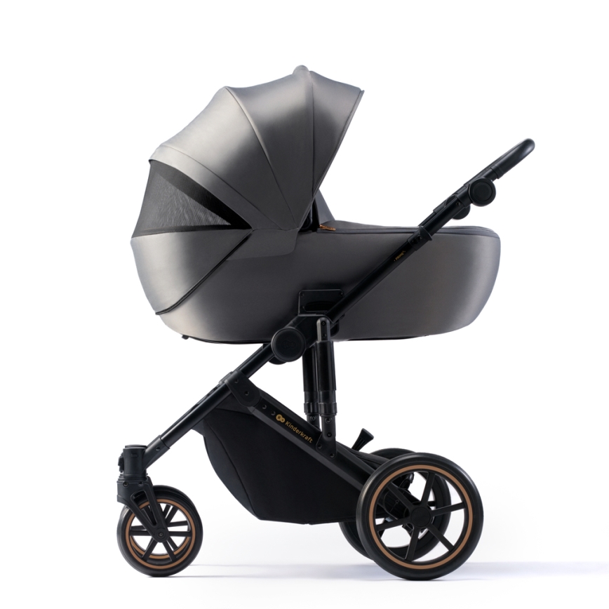 KINDERKRAFT SELECT - Kombinovaný kočárek 3v1 PRIME 2 Premium Shadow grey + autosedačka