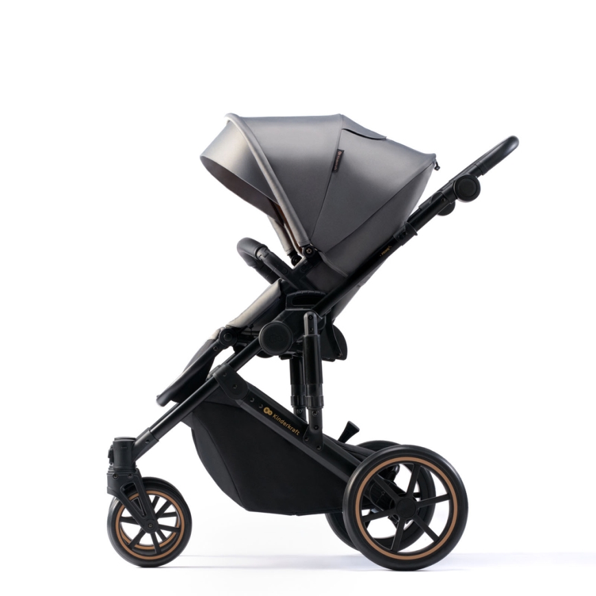 KINDERKRAFT SELECT - Kombinovaný kočárek 3v1 PRIME 2 Premium Shadow grey + autosedačka