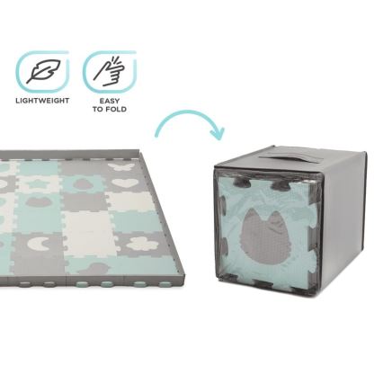KINDERKRAFT - Pěnové puzzle LUNO 30ks šedá/mintová