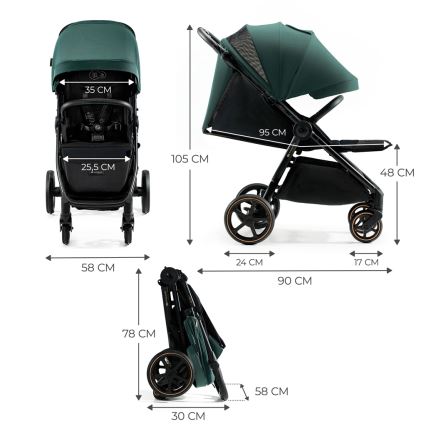 KINDERKRAFT SELECT - Sportovní kočárek MITZY Jade green