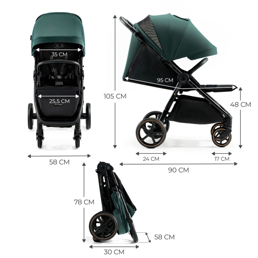 KINDERKRAFT SELECT - Sportovní kočárek MITZY Jade green