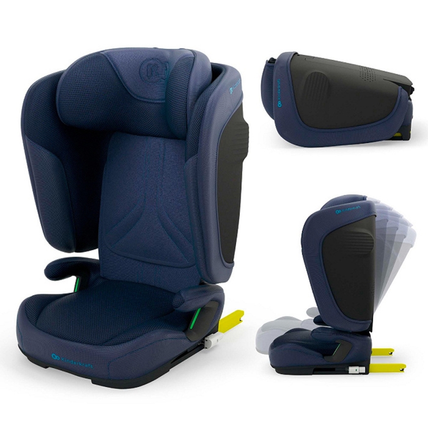 KINDERKRAFT - Skládací autosedačka UNITY 2 i-Size 100-150 cm tmavě modrá