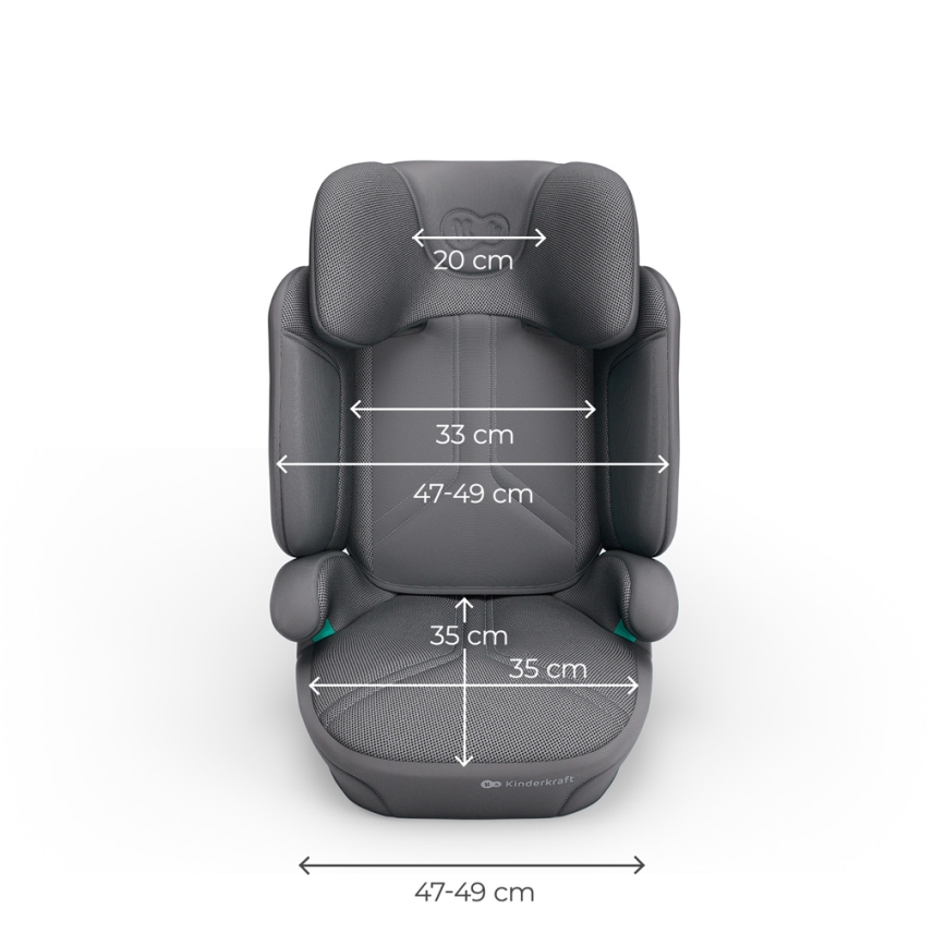 KINDERKRAFT - Skládací autosedačka XPAND 2 PRO 100-150 cm šedá