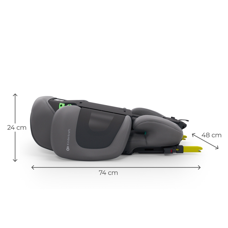 KINDERKRAFT - Skládací autosedačka XPAND 2 PRO 100-150 cm šedá