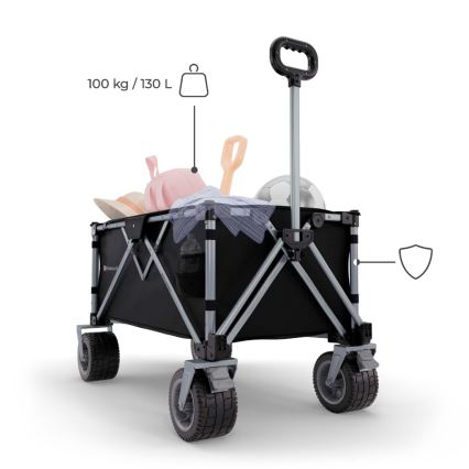 KINDERKRAFT - Skládací přepravní vozík WAGON ROLLSTER černá