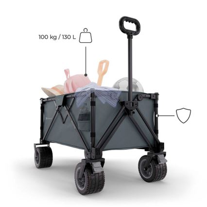 KINDERKRAFT - Skládací přepravní vozík WAGON ROLLSTER šedá
