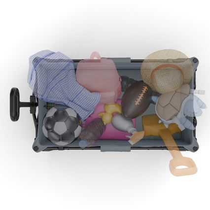 KINDERKRAFT - Skládací přepravní vozík WAGON ROLLSTER šedá