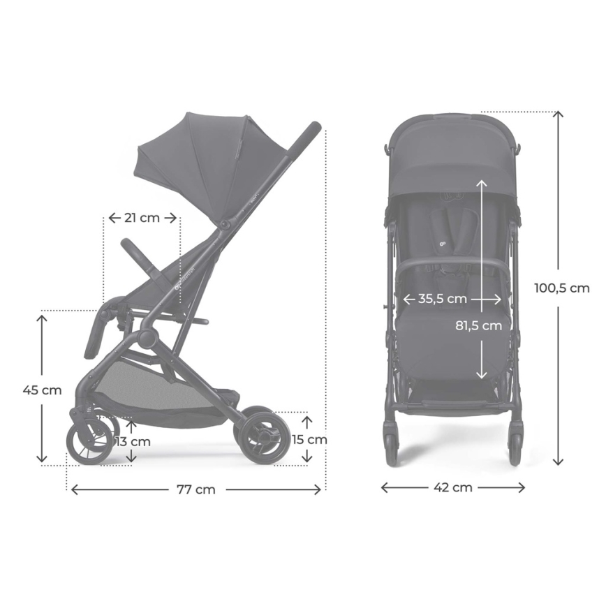 KINDERKRAFT - Sportovní kočárek INDY 3 Coal Black